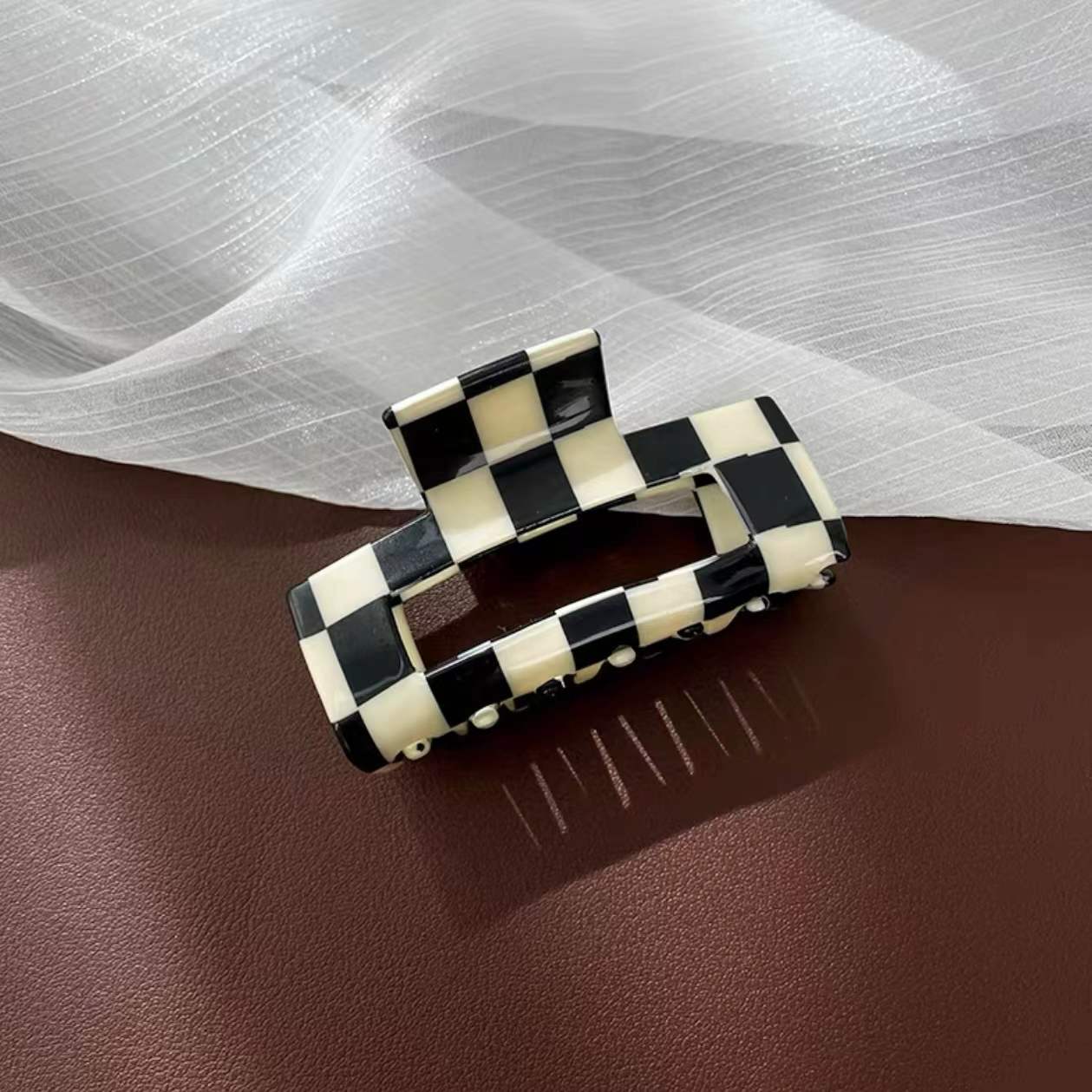 checkerboard hair claw