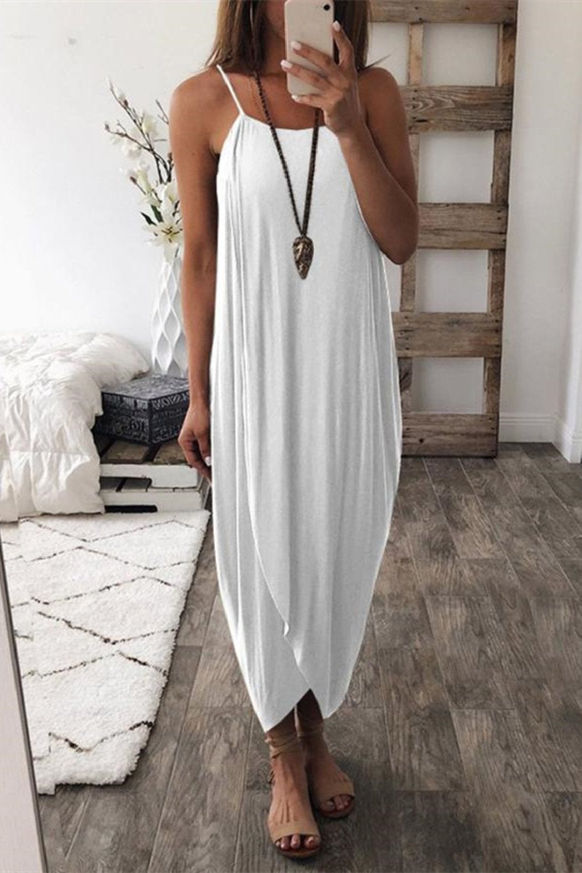 Wrapped Split Solid Cami Beach Dress-serendiple.com