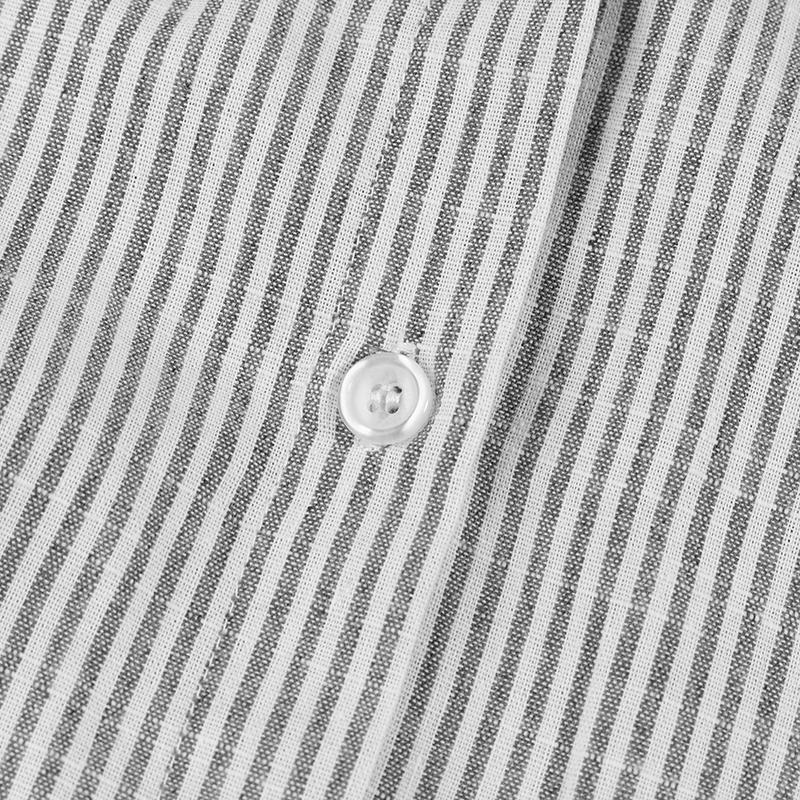 Puff Sleeve Stripe Printed Casual Maxi Dress-serendiple.com