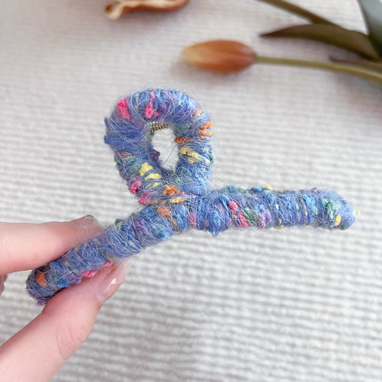 Colored Yarn Hair Claw