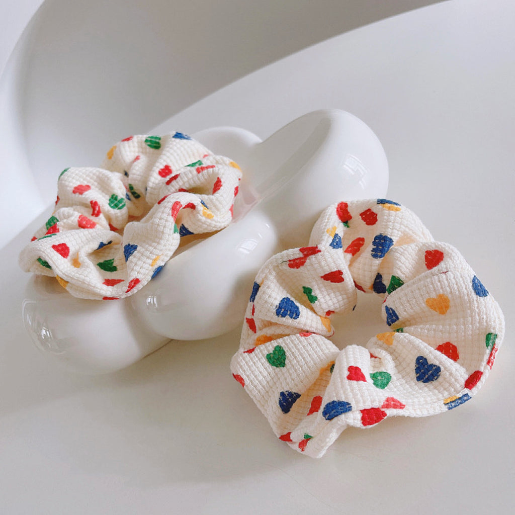 Heart Printed Scrunchie