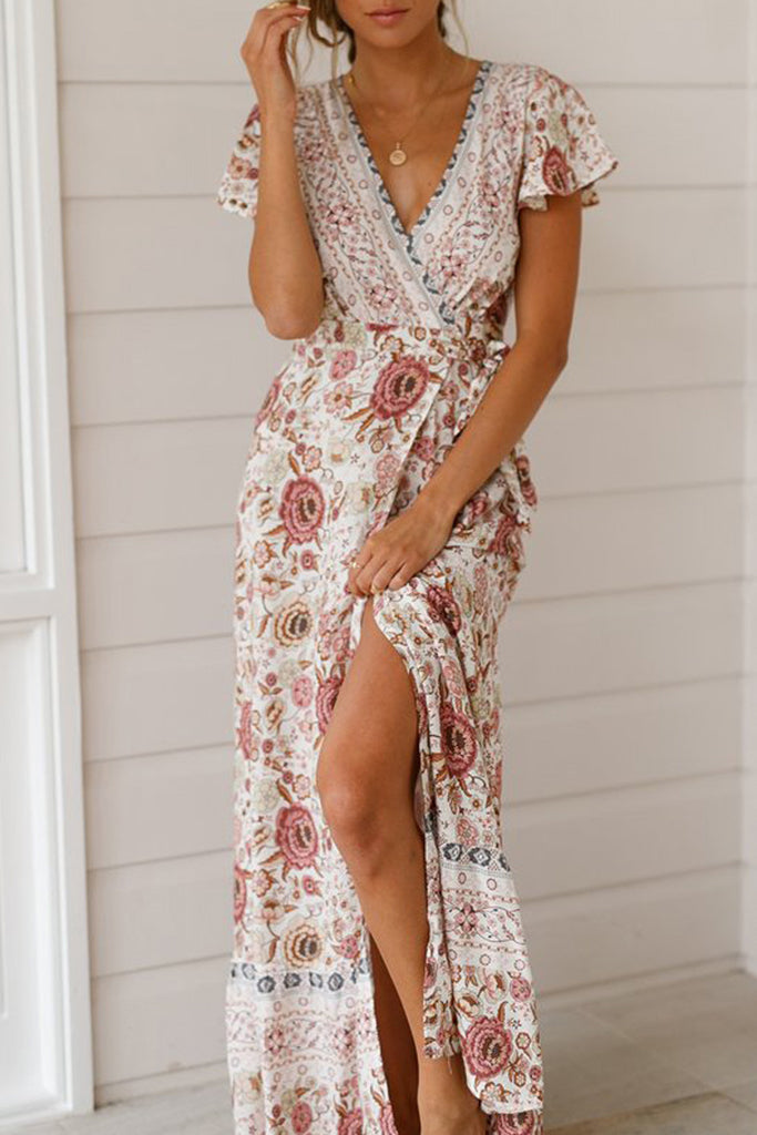 Women's Boho V-neck Long Maxi Dress -serendiple.com