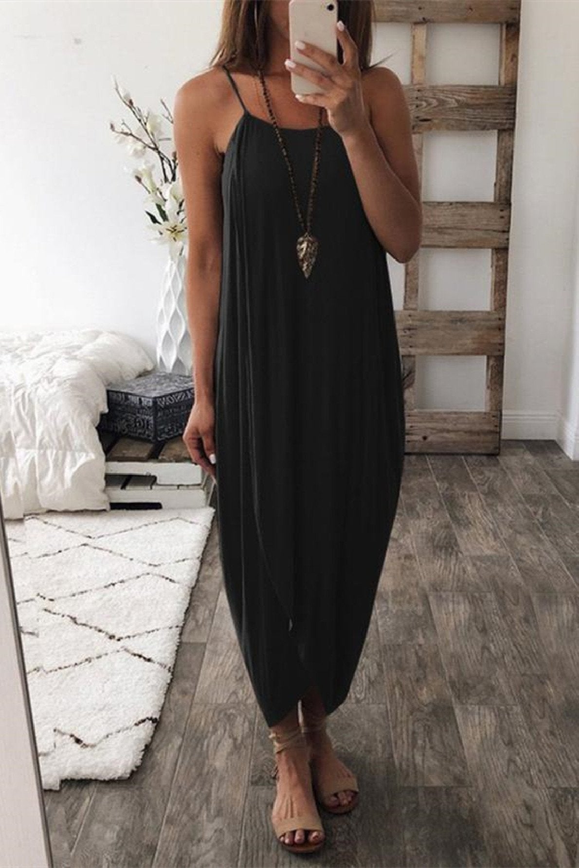 Wrapped Split Solid Cami Beach Dress-serendiple.com