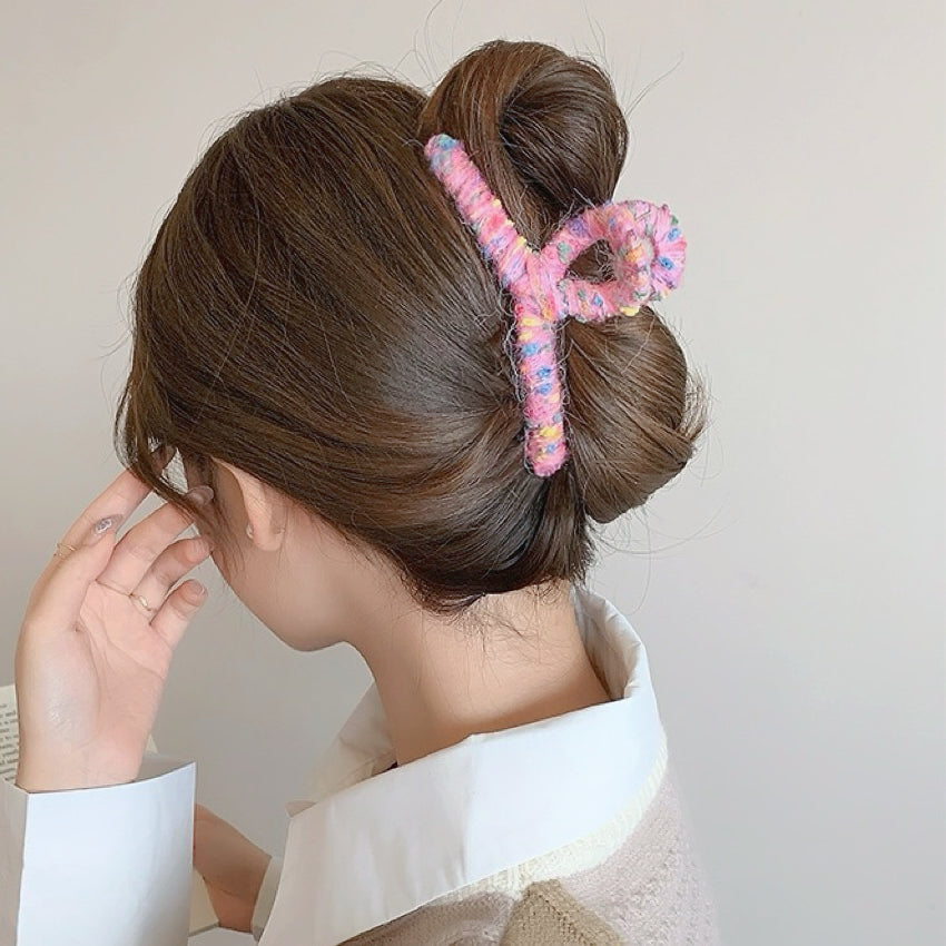 Colored Yarn Hair Claw